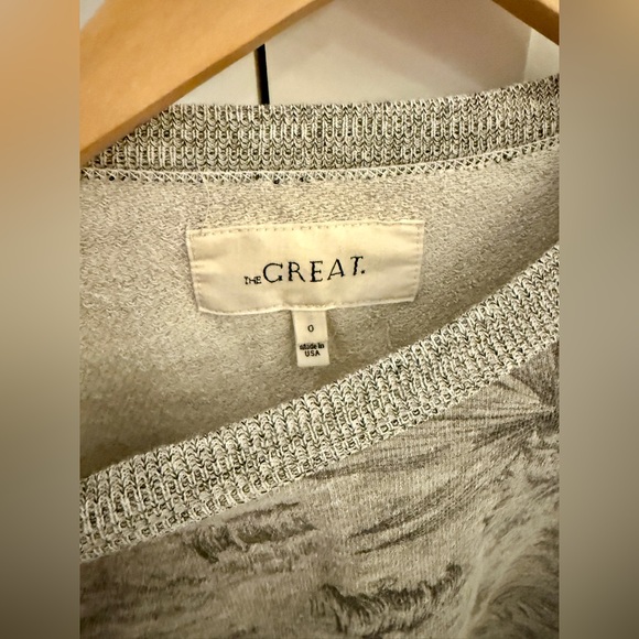 The GREAT grey palm cropped sweatshirt size 0 - Picture 3 of 3